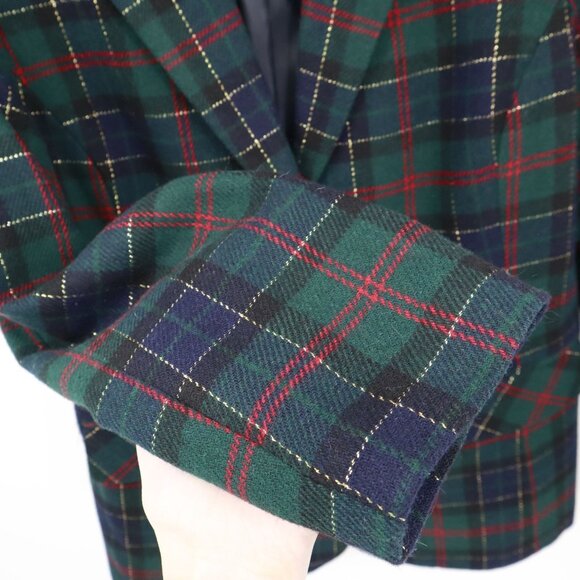 Sag Harbor Wool Blazer Women 8 Multi Preppy Classic Academia Dark Academia Retro - Picture 5 of 15